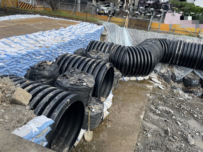 用水改修工事に伴う仮排水＜DDM-1350＞ | 施工事例 | 鳥居化成株式会社