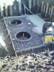 防火水槽の型枠